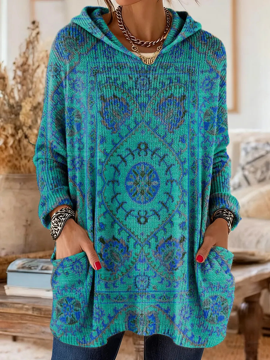 Chelss - Retro Ethnic Print Knitwear
