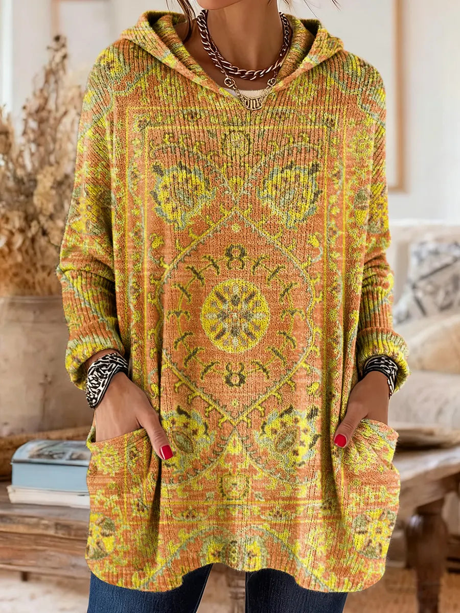 Chelss - Retro Ethnic Print Knitwear