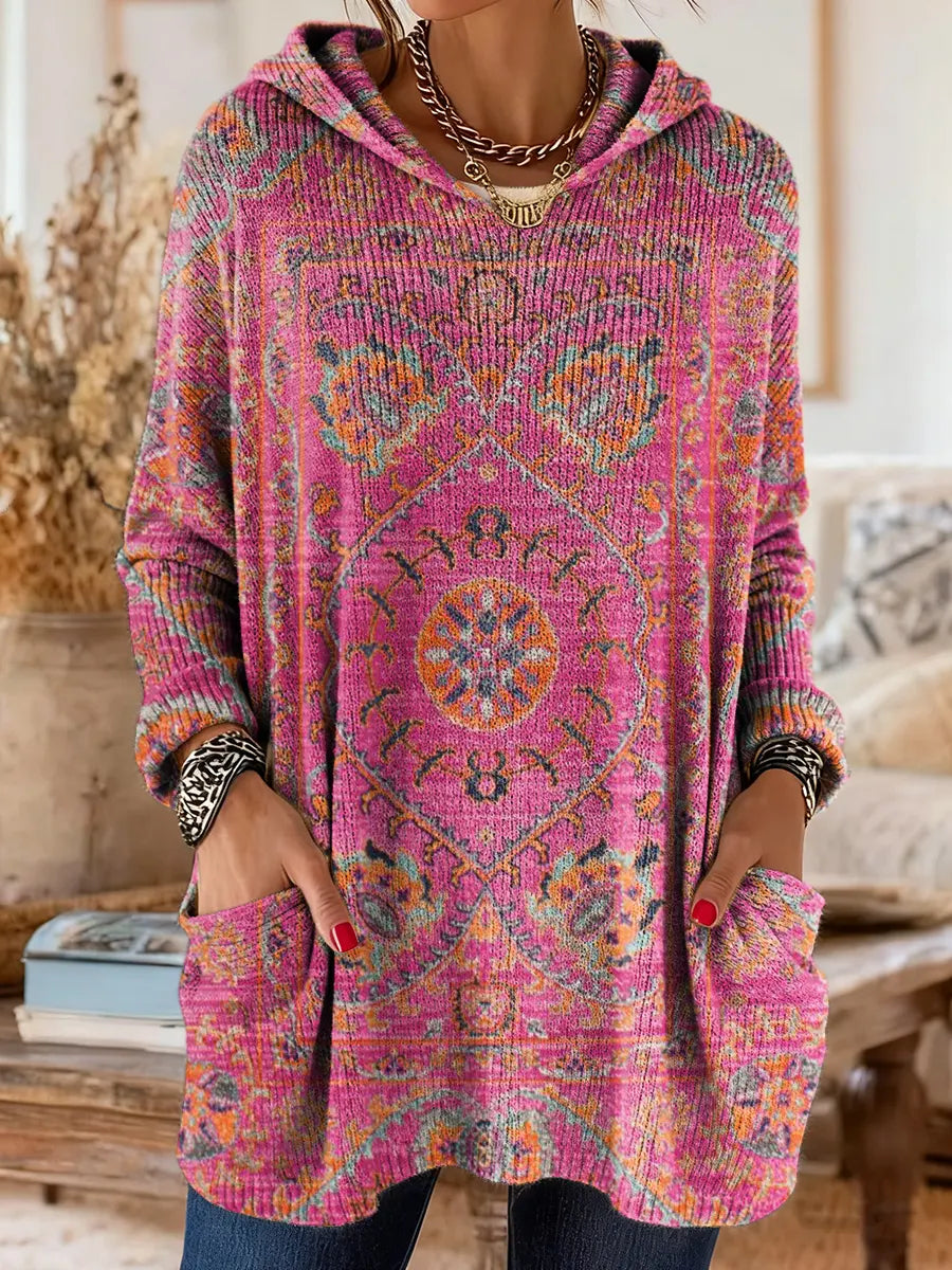 Chelss - Retro Ethnic Print Knitwear