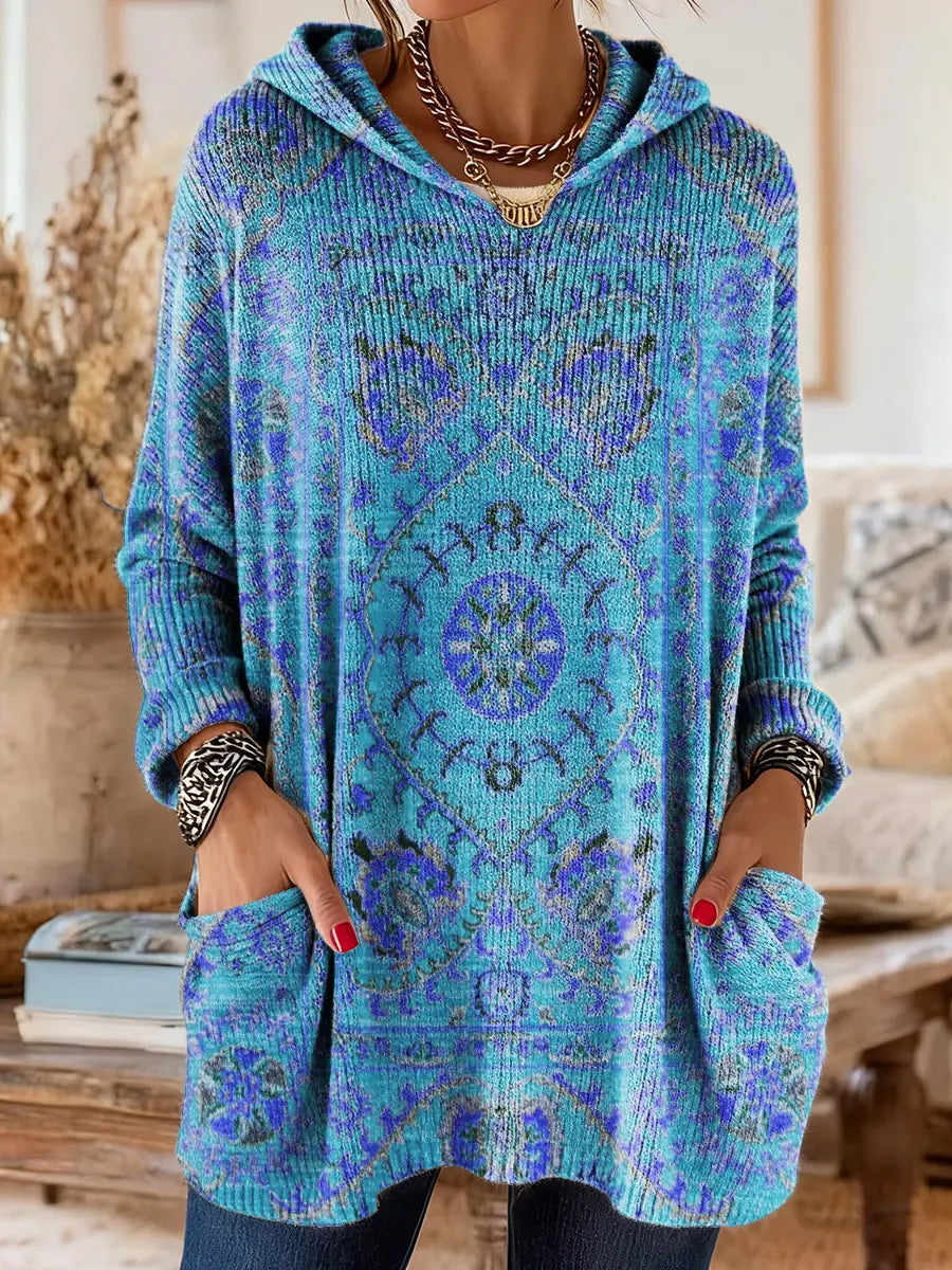 Chelss - Retro Ethnic Print Knitwear