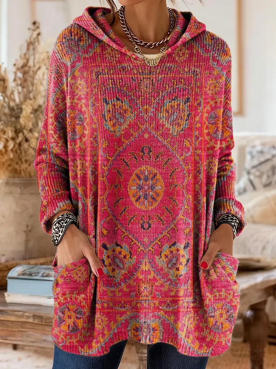 Chelss - Retro Ethnic Print Knitwear