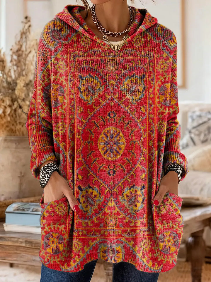 Chelss - Retro Ethnic Print Knitwear